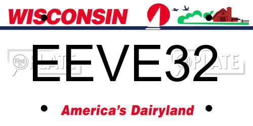 EEVE32 Wisconsin License Plate