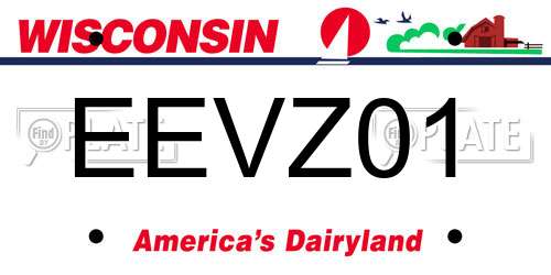 EEVZ01 Wisconsin License Plate