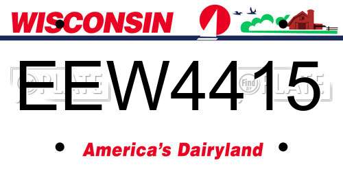 EEW4415 Wisconsin License Plate