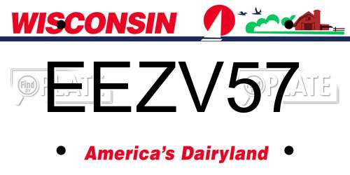 EEZV57 Wisconsin License Plate