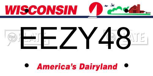 EEZY48 Wisconsin License Plate