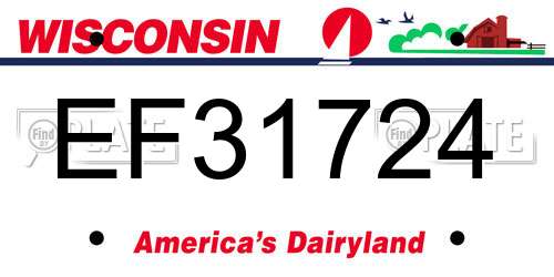 EF31724 Wisconsin License Plate