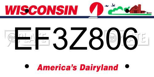 EF3Z806 Wisconsin License Plate