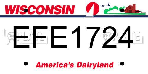 EFE1724 Wisconsin License Plate