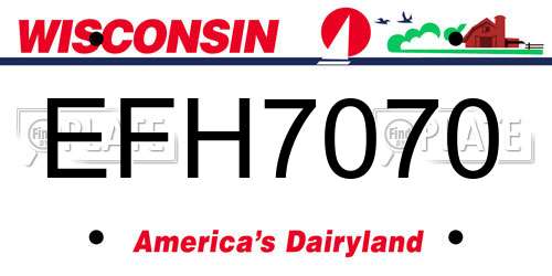 EFH7070 Wisconsin License Plate