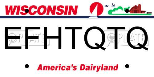 EFHTQTQ Wisconsin License Plate