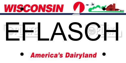 EFLASCH Wisconsin License Plate
