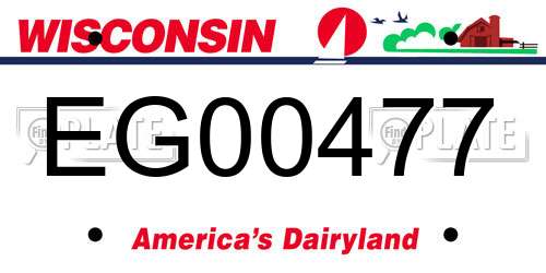 EG00477 Wisconsin License Plate