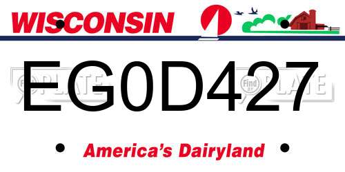 EG0D427 Wisconsin License Plate