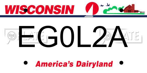 EG0L2A Wisconsin License Plate