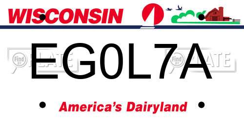 EG0L7A Wisconsin License Plate