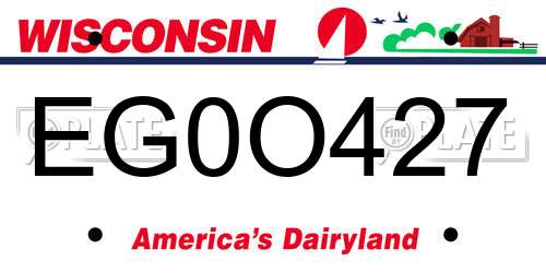 EG0O427 Wisconsin License Plate