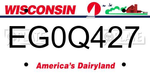 EG0Q427 Wisconsin License Plate