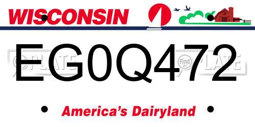 EG0Q472 Wisconsin License Plate