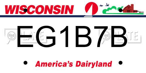 EG1B7B Wisconsin License Plate