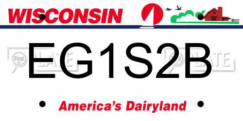 EG1S2B Wisconsin License Plate