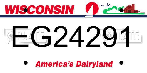 EG24291 Wisconsin License Plate