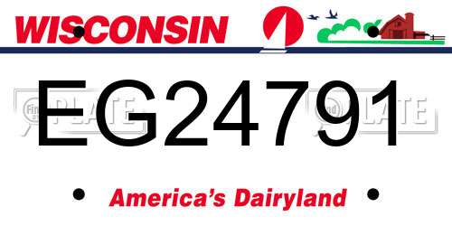 EG24791 Wisconsin License Plate
