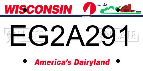 EG2A291 Wisconsin License Plate