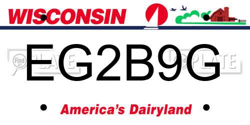 EG2B9G Wisconsin License Plate