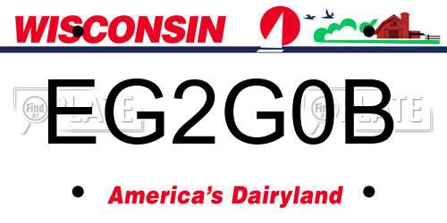 EG2G0B Wisconsin License Plate