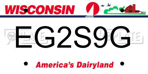 EG2S9G Wisconsin License Plate