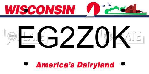 EG2Z0K Wisconsin License Plate