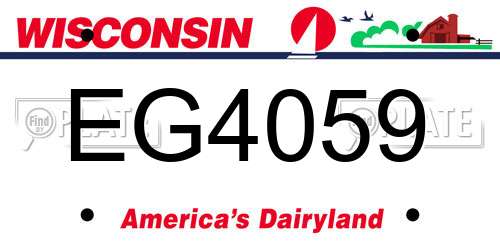 EG4059 Wisconsin License Plate