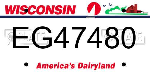 EG47480 Wisconsin License Plate