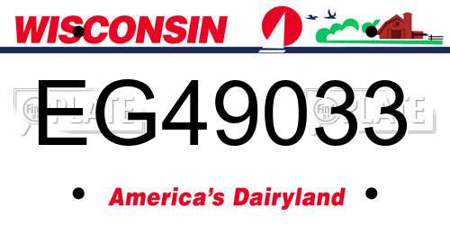 EG49033 Wisconsin License Plate