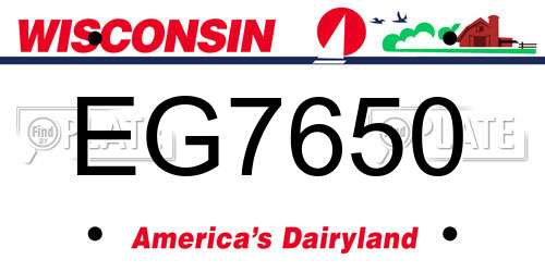 EG7650 Wisconsin License Plate