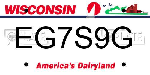 EG7S9G Wisconsin License Plate