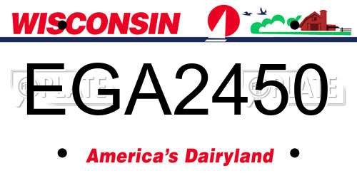 EGA2450 Wisconsin License Plate