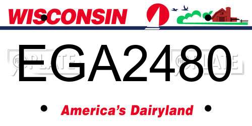 EGA2480 Wisconsin License Plate