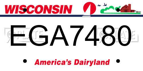 EGA7480 Wisconsin License Plate
