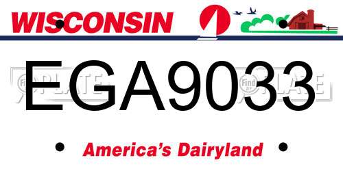 EGA9033 Wisconsin License Plate