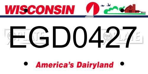 EGD0427 Wisconsin License Plate