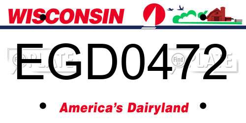 EGD0472 Wisconsin License Plate