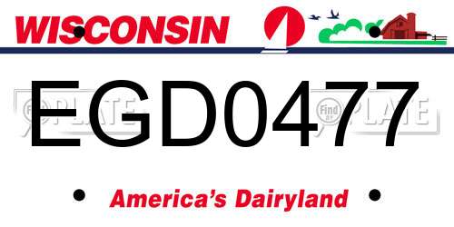 EGD0477 Wisconsin License Plate