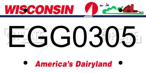 EGG0305 Wisconsin License Plate