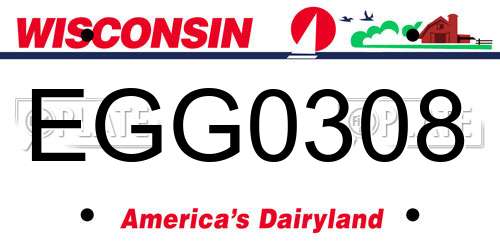 EGG0308 Wisconsin License Plate