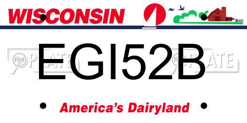 EGI52B Wisconsin License Plate