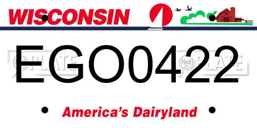 EGO0422 Wisconsin License Plate
