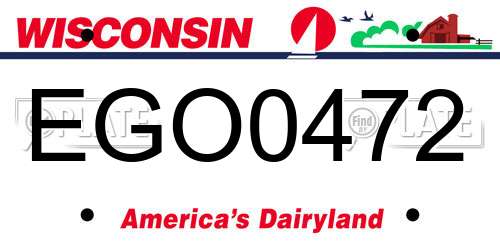 EGO0472 Wisconsin License Plate