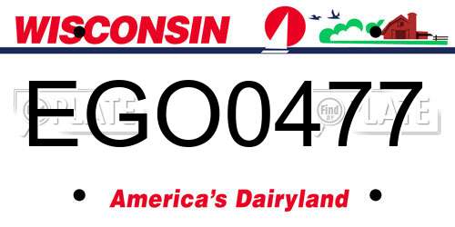 EGO0477 Wisconsin License Plate