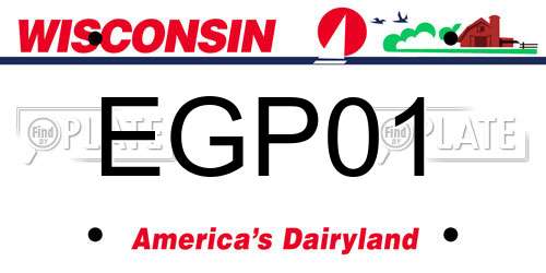 EGP01 Wisconsin License Plate