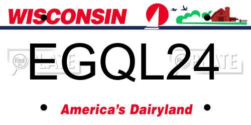EGQL24 Wisconsin License Plate