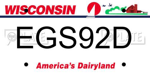 EGS92D Wisconsin License Plate