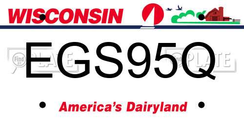 EGS95Q Wisconsin License Plate