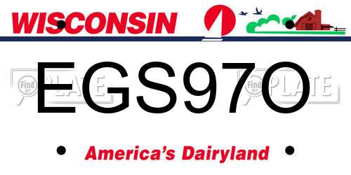 EGS97O Wisconsin License Plate